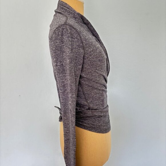Ivivva by Lululemon Girls Wrap Sweater Long-Sleeve Size 10 Grey Four's a Charm - Picture 2 of 11